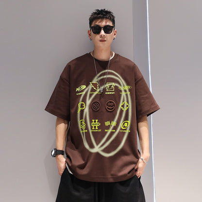 Smiling Face T-shirt for Men's Summer Light Style Unisex Wear