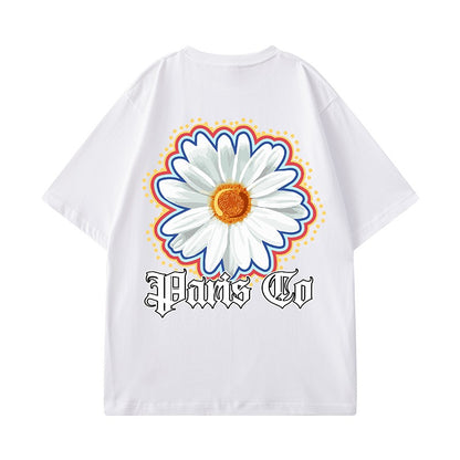 Chic Sunflower T-shirt Daisy Short Sleeve Unisex Oversize Tee