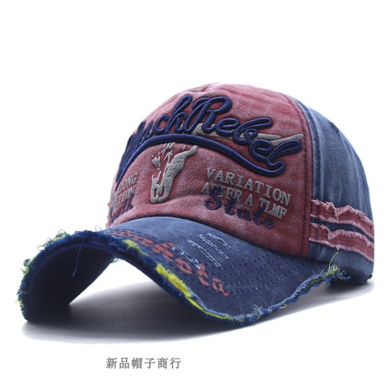 Hat Men's Retro Baseball Cap Washed Old Denim Cap