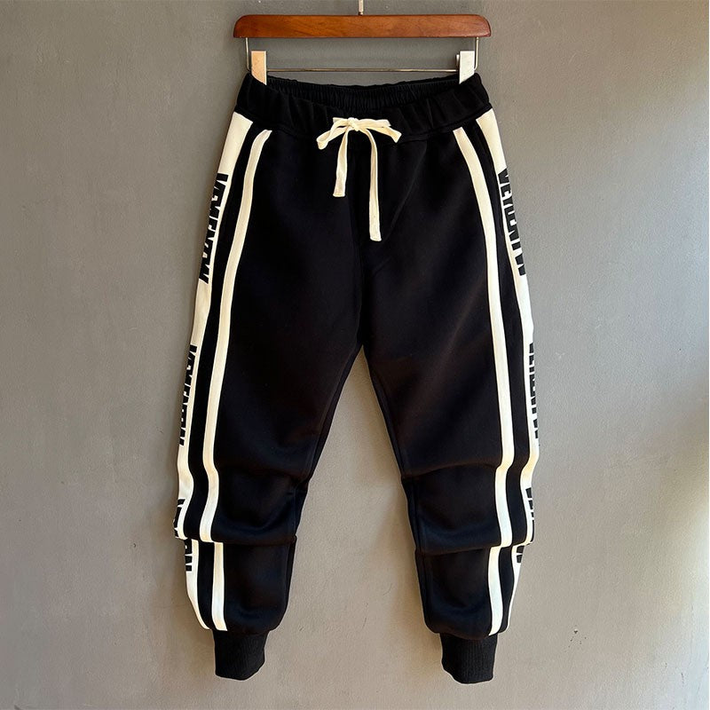 New casual sports sweatpants pants for men letters bound feet