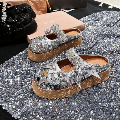 Shining Summer Women Water Diamond Slippers