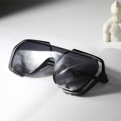 Cyberpunk style one-piece sunglasses UV protection