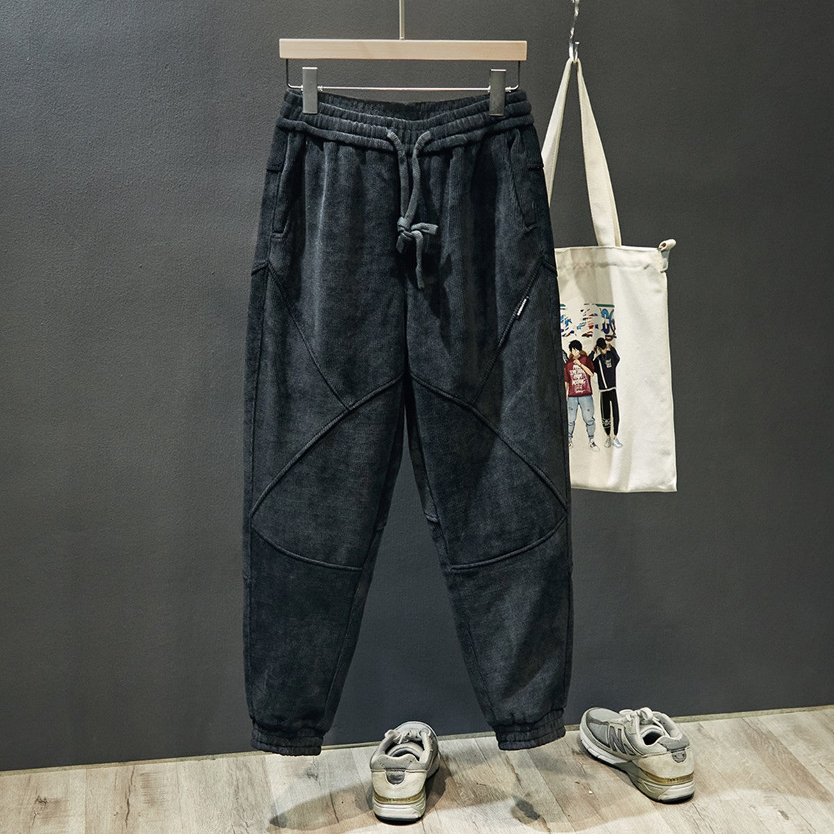 Corduroy casual pants, men's thick sports pants