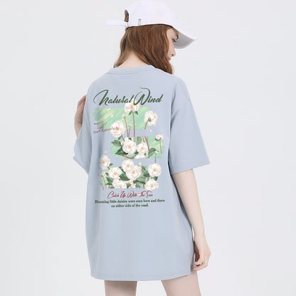 T-shirt summer pure cotton half sleeved