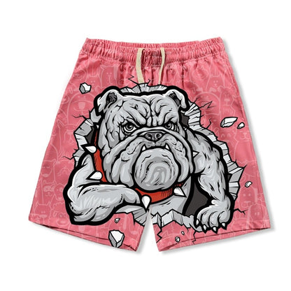 Domineering Dog Printed Beach Pants Men's Shorts