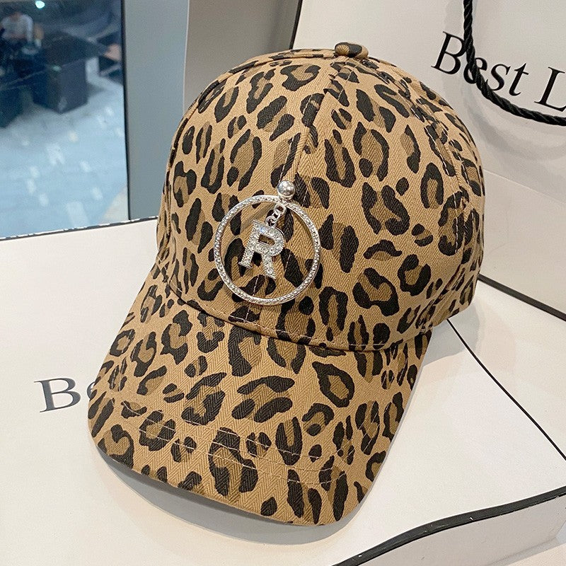 Face Hats for women leopard print peaked caps