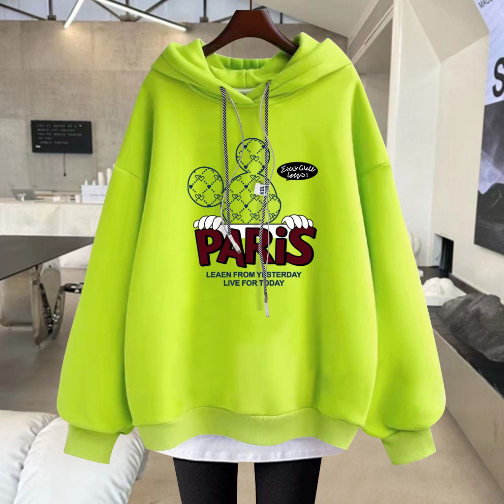 Hoodies cartoon letter mid-length jacket