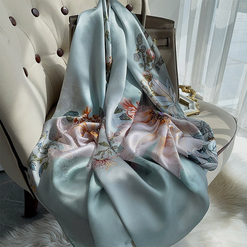 French Satin Silk Scarf Women's Fashionable Scarf