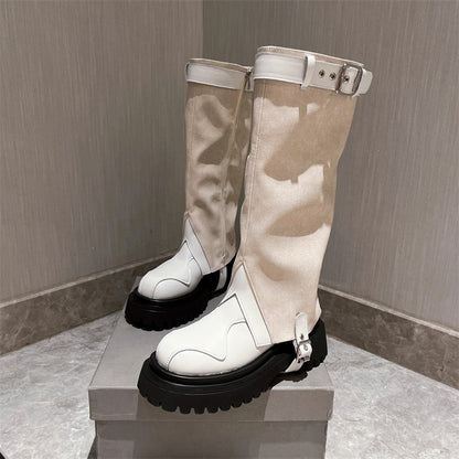 Pipe Boots Denim Long Boots Detachable Two Wear Women's Shoes