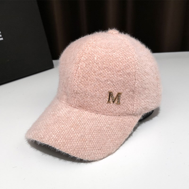 Thickened hat mohair peaked hat unisex baseball cap