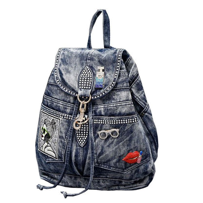 Canvas fashionable new personalized diamond pocket backpack