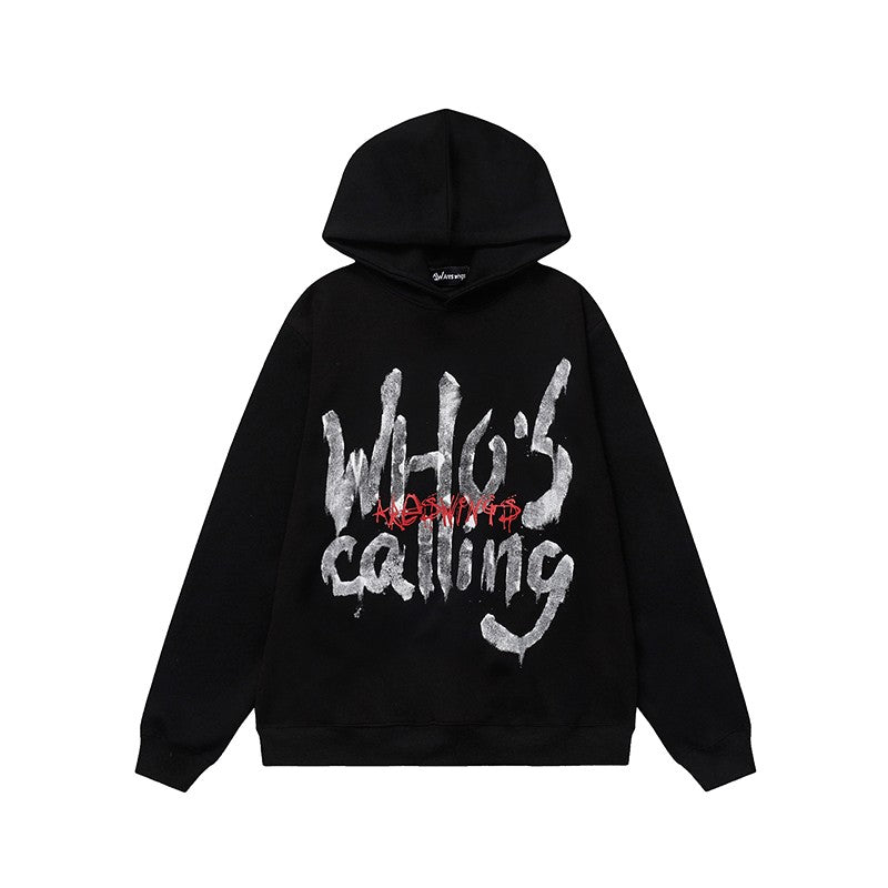 Star graffiti letter print  hooded sweatshirt for men and women