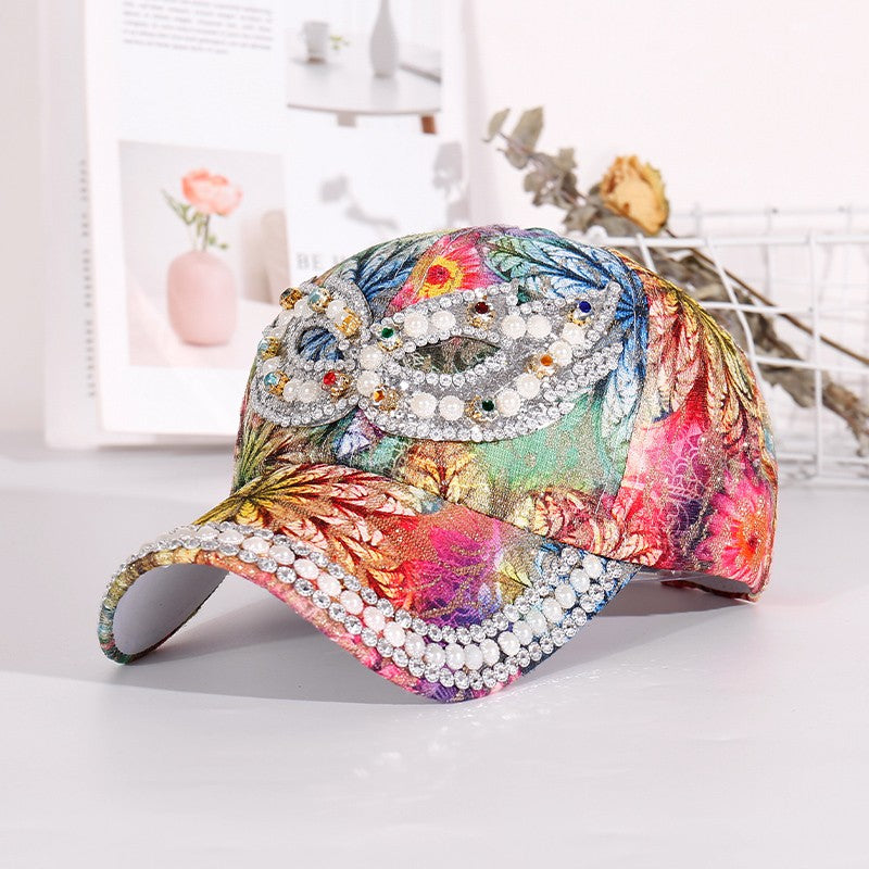 Diamond Pearl Baseball Cap Duck Tongue Hat