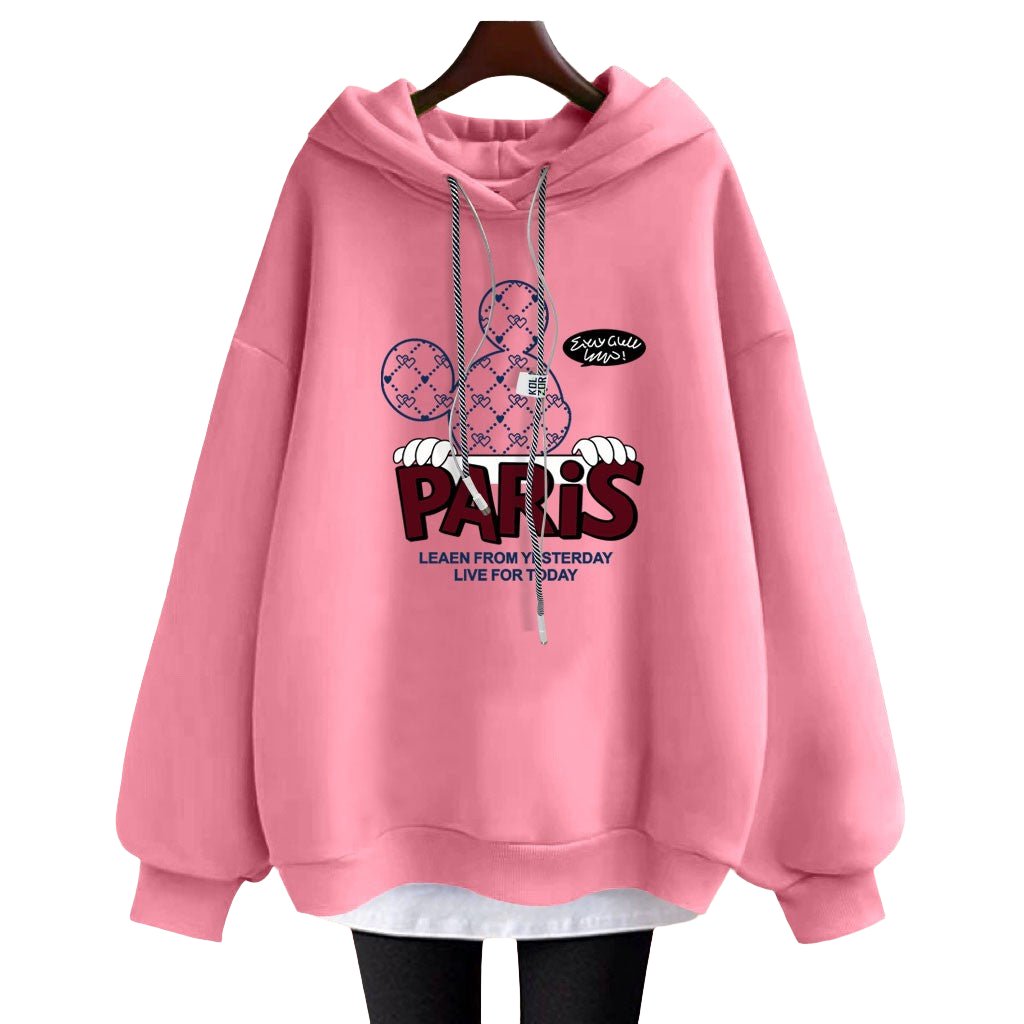 Hoodies cartoon letter mid-length jacket