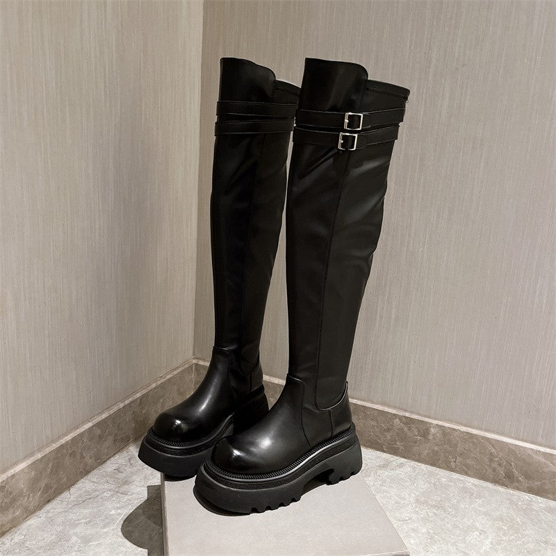 High boots show leg length cotton  shoes