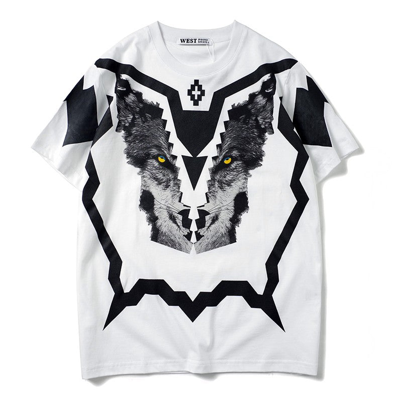 The wolf graphic unisex loose round neck t-shirt