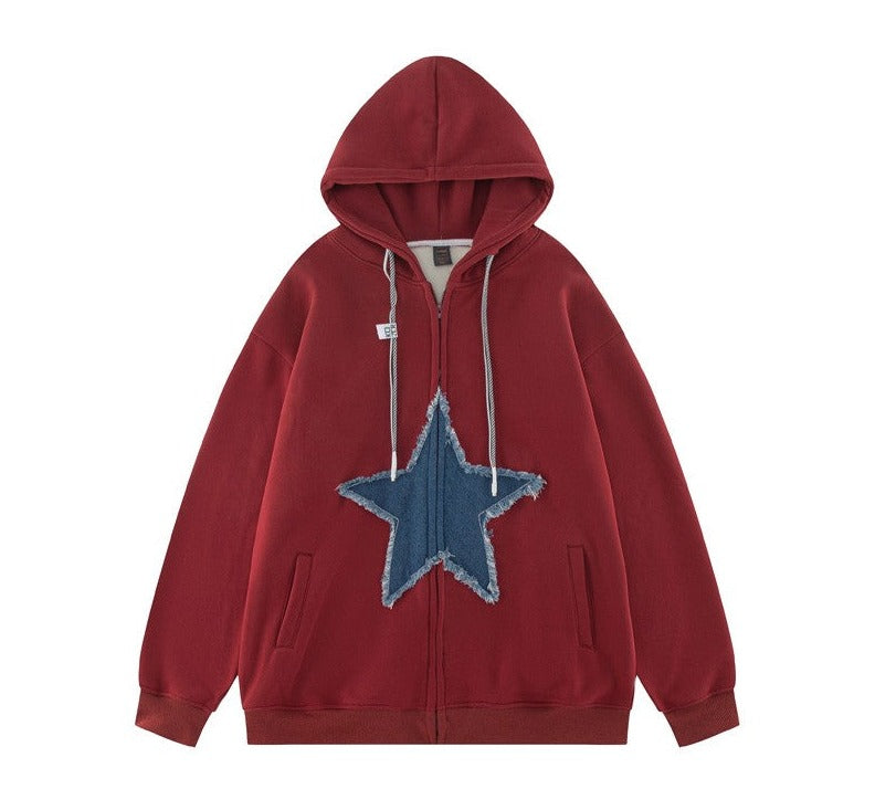 star cardigan sweatshirt jacket