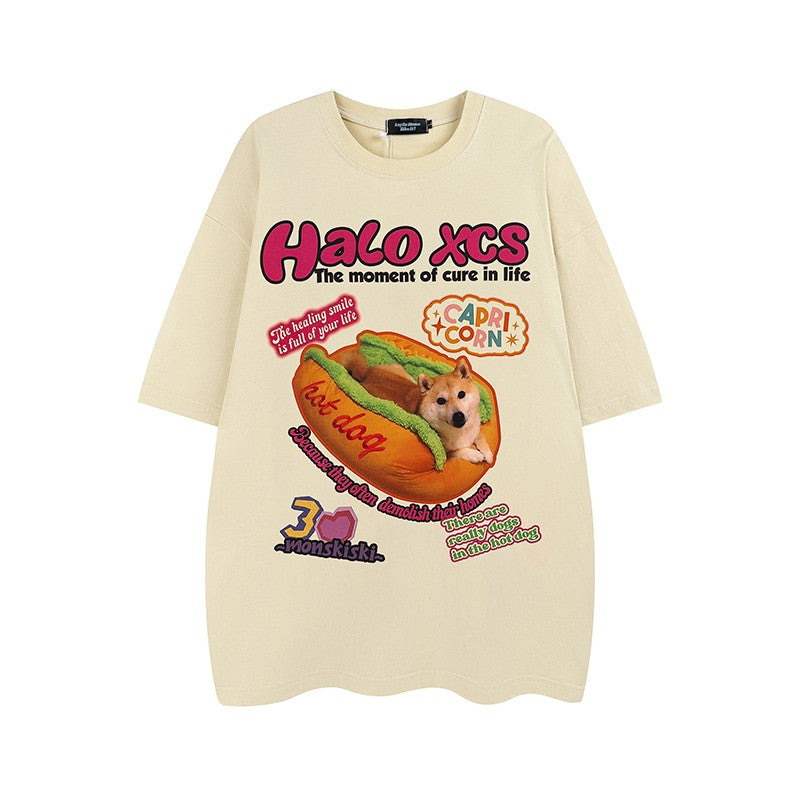 Hot Dog Trendy Retro Unisex Fun Oversize T-shirt