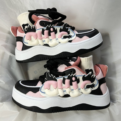 3D letter bread shoes high street women sneakers