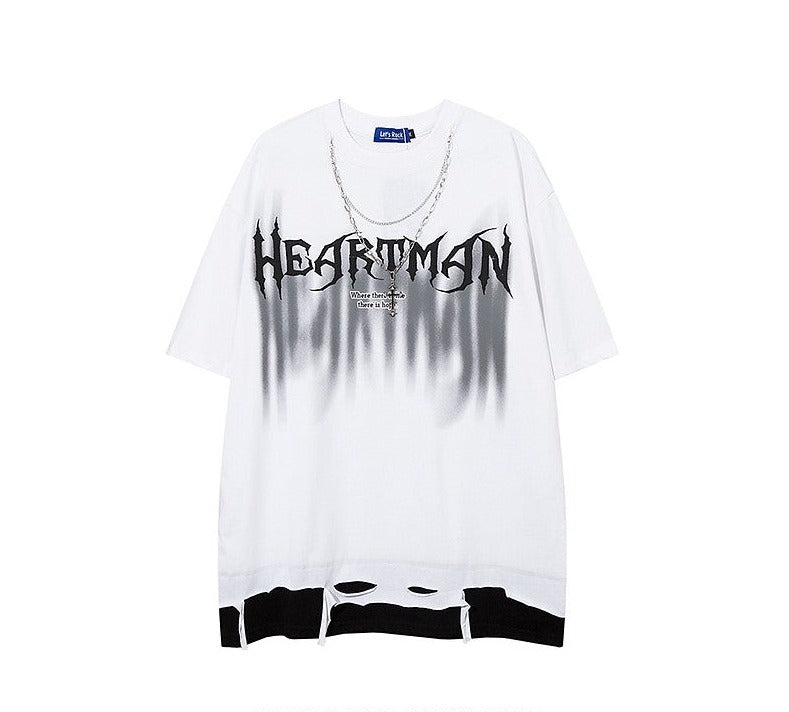 Hip-hop letters graffiti T-shirts men's loose couple casual T-shirts