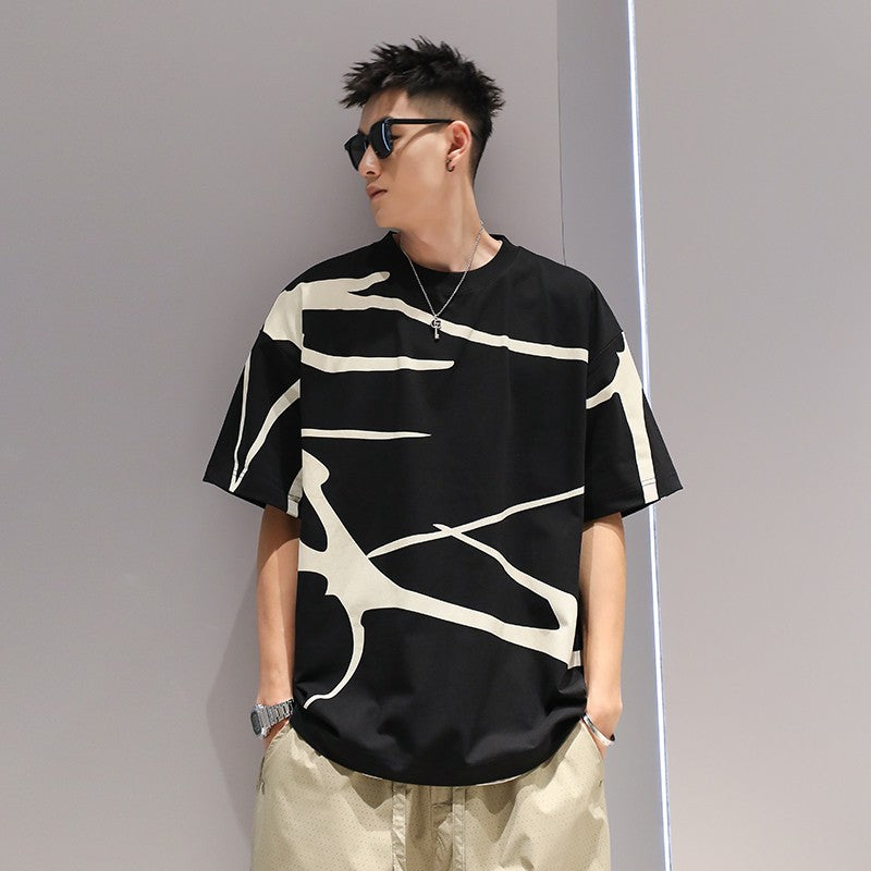 Simple casual T-shirt men high street oversize loose unisex wear