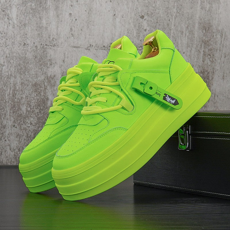 Night club trendy shoes fluorescent green sneakers