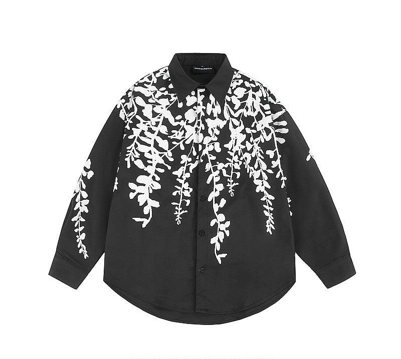 Flower shirt men and women autumn loose couple shirt jacket