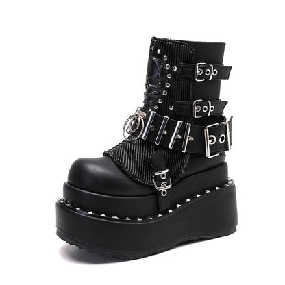 Gothic punk big-toe boots for women