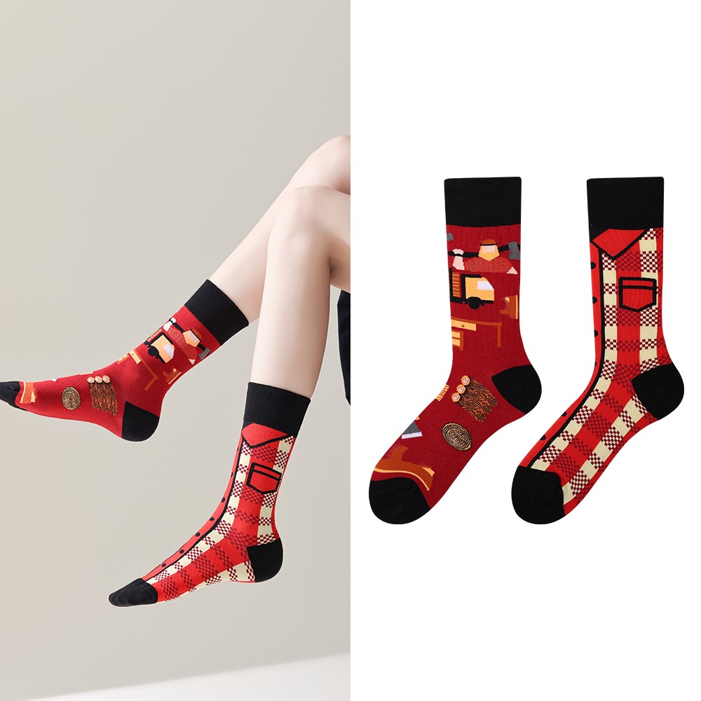 Trendy socks original men and women cartoon creative middle tube cotton socks