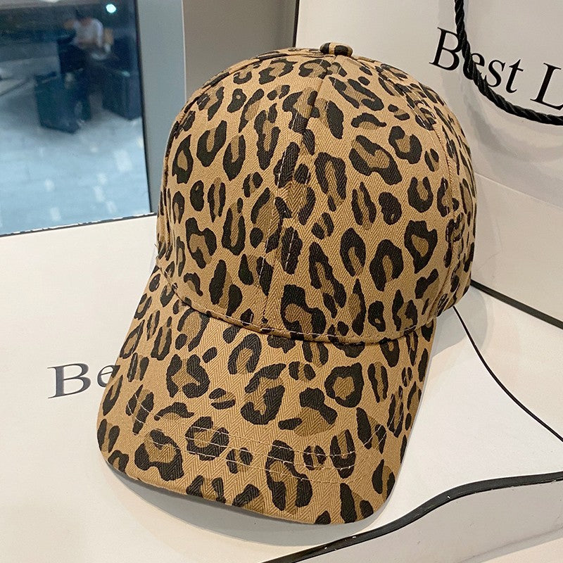 Face Hats for women leopard print peaked caps