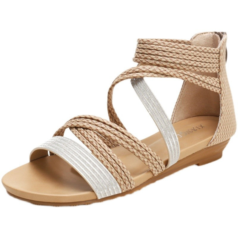 Cross strap sandals for women's summer shoes