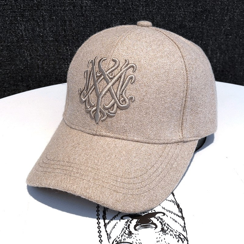 Woolen duck tongue cap baseball cap face revealing f