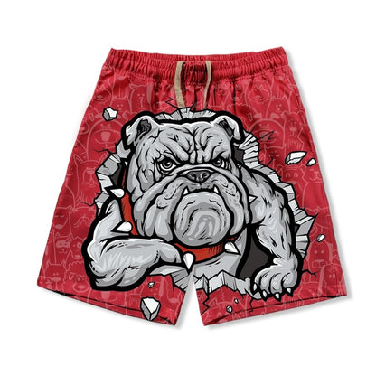 Domineering Dog Printed Beach Pants Men's Shorts