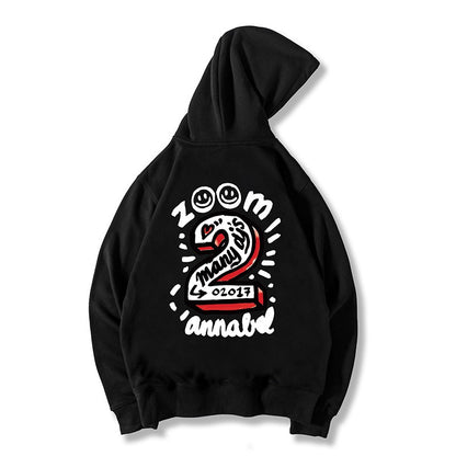 Winter men's graffiti hip-hop hooded sweatshirt street red trend large size street dance loose fit