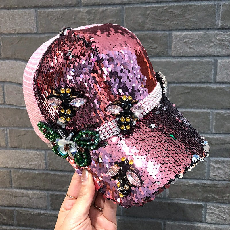 Female Fashion Sequined Peaked Hat Baseball Cap