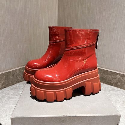 Red chelsea boots