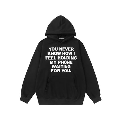 waiting hoodies vibe loose fit unisex