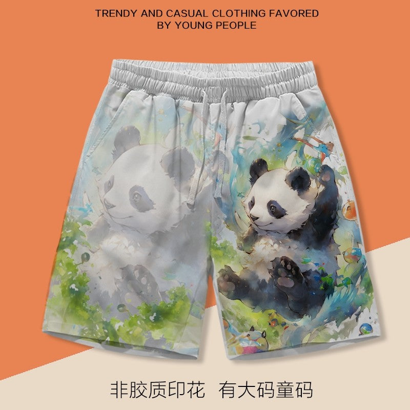 Panda men shorts summer loose beach pants