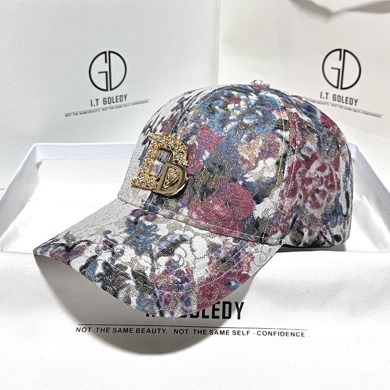 Graffiti Water Diamond Hat Flower Sunscreen Elegant Baseball Hat