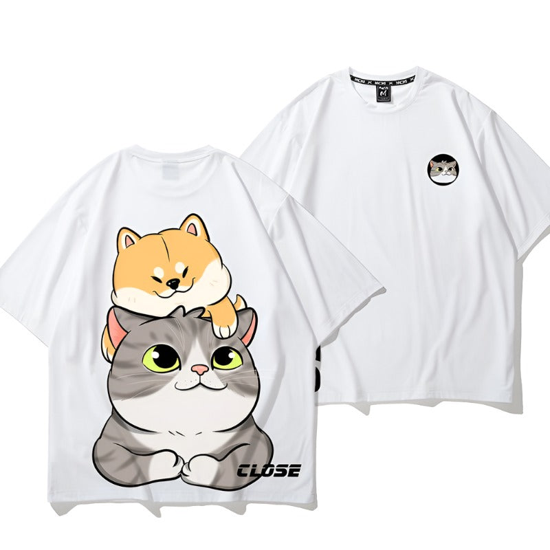 Summer Original Cute Pet Print Short sleeved T-shirt