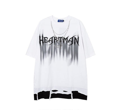 Hip-hop letters graffiti T-shirts men's loose couple casual T-shirts