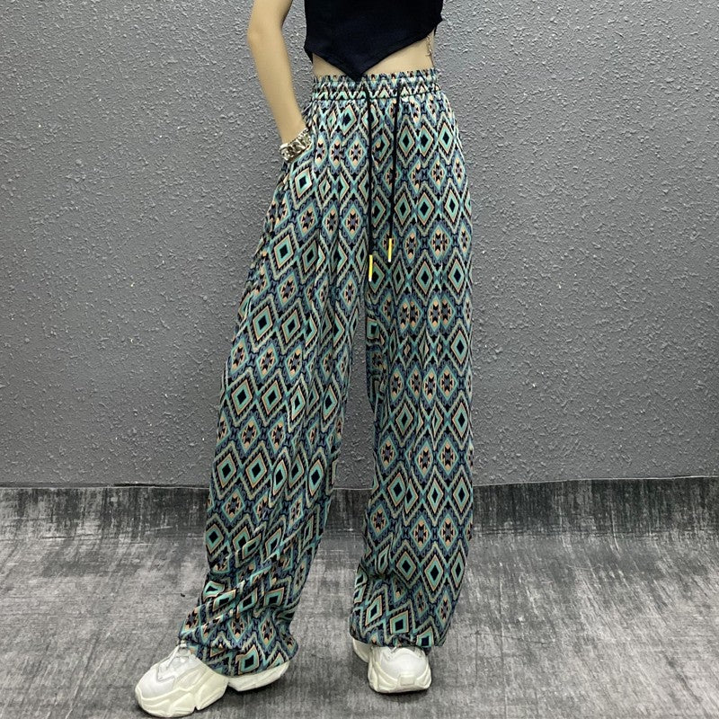 Women high-waisted wide-leg pants