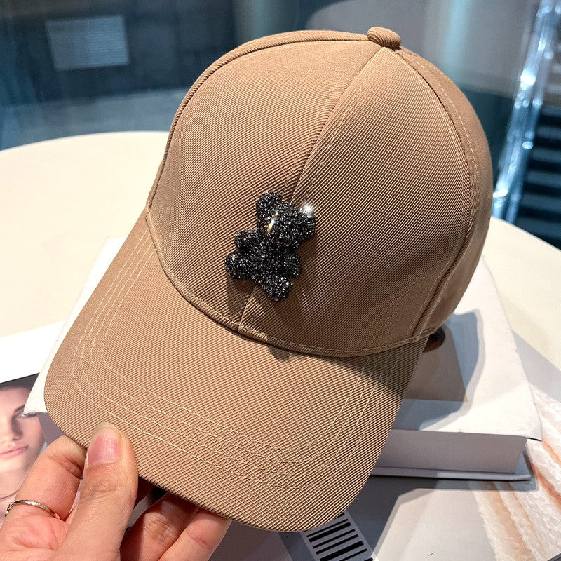 Elegant Diamond Bear women's Duck Tongue Hat