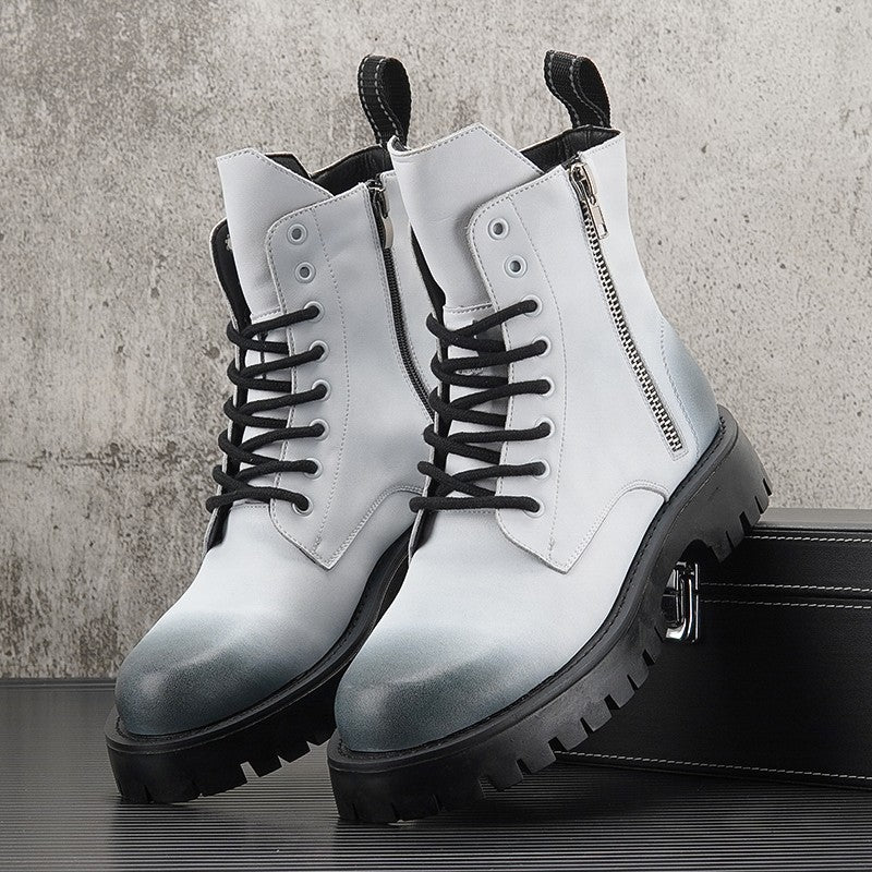 White Martin boots for men