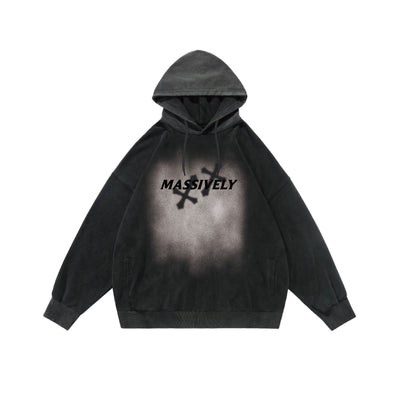 Hoodies Distressed Cross Vertigo Hiphop unisex Sweatshirt Oversize Hoodie