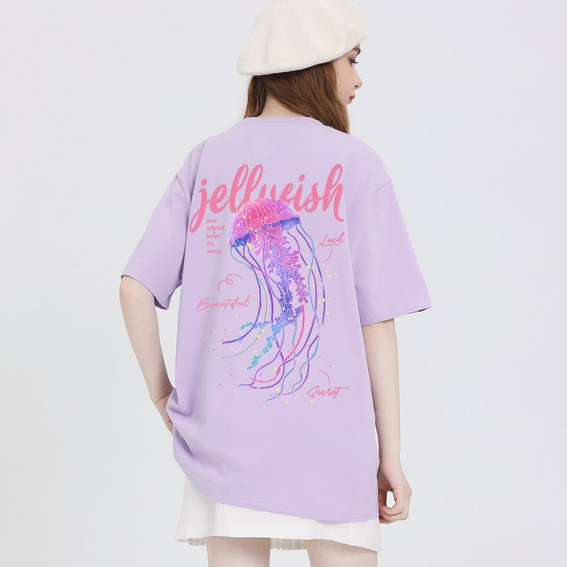 Jellyfish women's short-sleeved cotton summer loose top