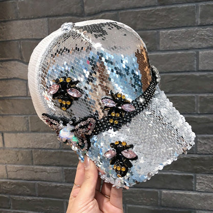 Female Fashion Sequined Peaked Hat Baseball Cap