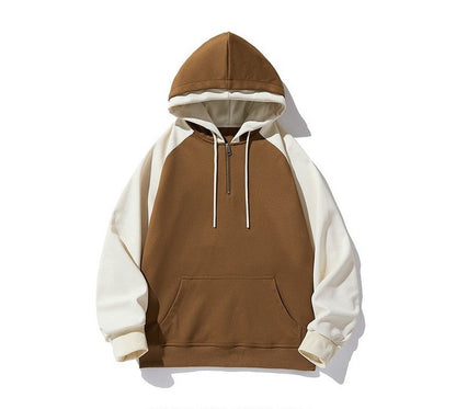 Pullover drawstring hoodies unisex patchwork oversize couple wear