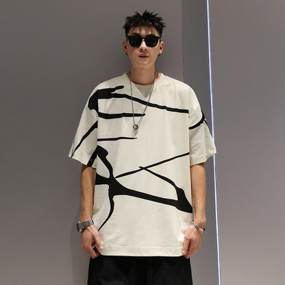 Simple casual T-shirt men high street oversize loose unisex wear