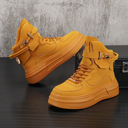 Weiße High-Top-Schuhe Herren Mid-Top-Stiefel